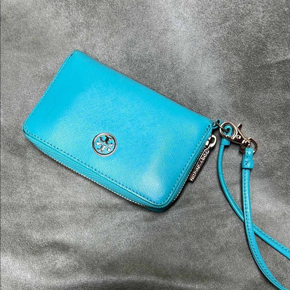 Tory Burch Teal Wristlet Wallet